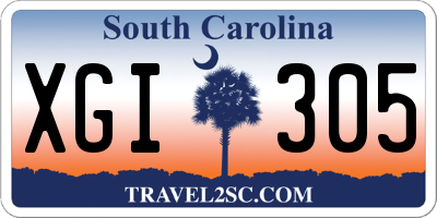 SC license plate XGI305