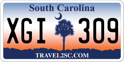 SC license plate XGI309