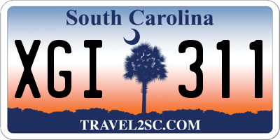 SC license plate XGI311