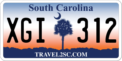 SC license plate XGI312