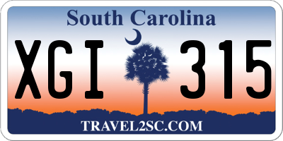SC license plate XGI315