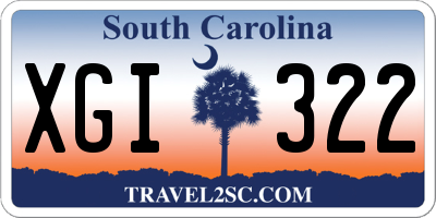 SC license plate XGI322