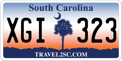 SC license plate XGI323