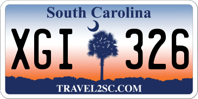 SC license plate XGI326