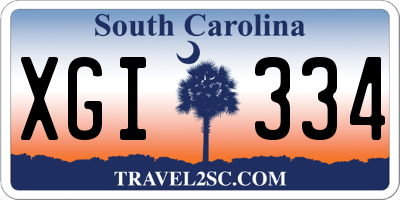 SC license plate XGI334