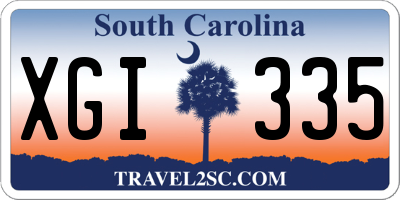 SC license plate XGI335