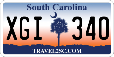SC license plate XGI340