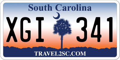 SC license plate XGI341