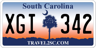 SC license plate XGI342