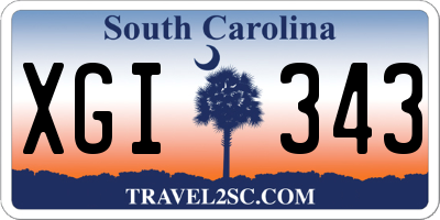 SC license plate XGI343