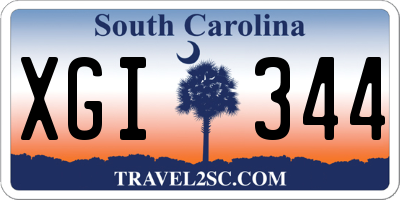 SC license plate XGI344