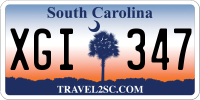 SC license plate XGI347