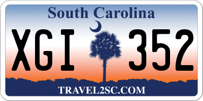 SC license plate XGI352