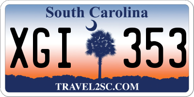 SC license plate XGI353