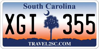 SC license plate XGI355