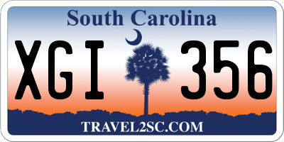 SC license plate XGI356