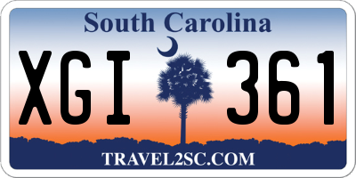 SC license plate XGI361