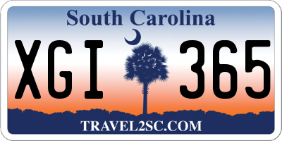 SC license plate XGI365
