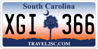 SC license plate XGI366