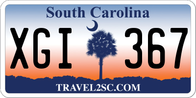 SC license plate XGI367