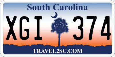 SC license plate XGI374