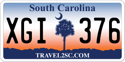 SC license plate XGI376
