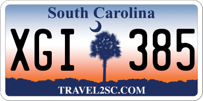 SC license plate XGI385