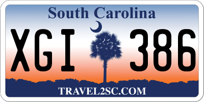 SC license plate XGI386