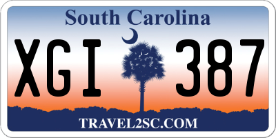 SC license plate XGI387