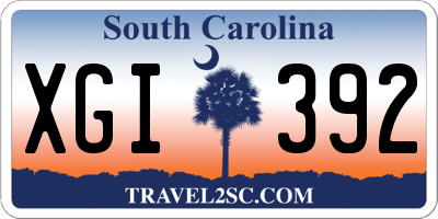 SC license plate XGI392