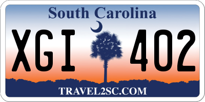 SC license plate XGI402
