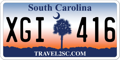 SC license plate XGI416