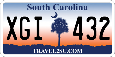 SC license plate XGI432