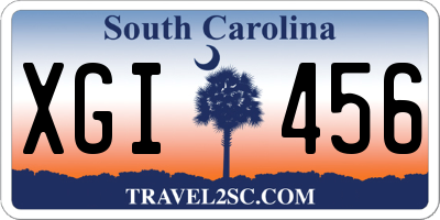 SC license plate XGI456