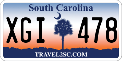 SC license plate XGI478