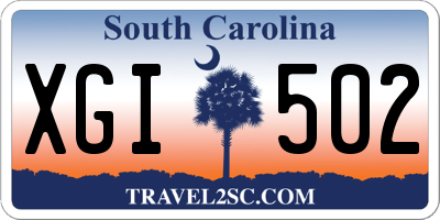 SC license plate XGI502