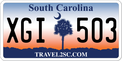 SC license plate XGI503