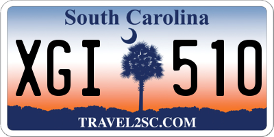 SC license plate XGI510