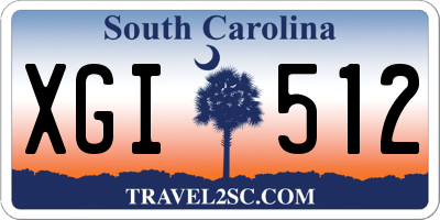 SC license plate XGI512