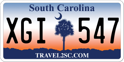 SC license plate XGI547