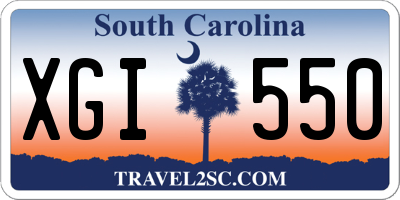 SC license plate XGI550