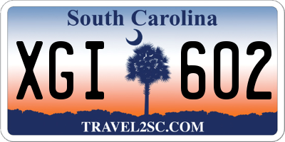 SC license plate XGI602