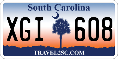 SC license plate XGI608