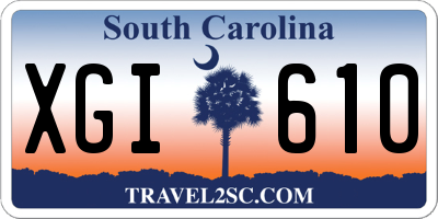 SC license plate XGI610