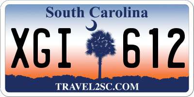 SC license plate XGI612