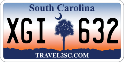 SC license plate XGI632