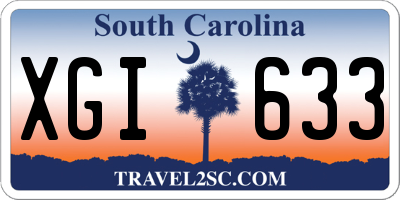 SC license plate XGI633