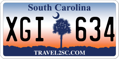SC license plate XGI634