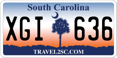 SC license plate XGI636