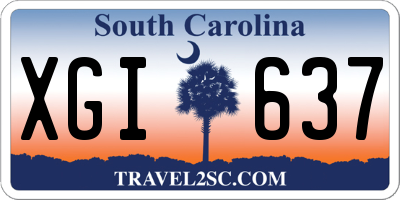 SC license plate XGI637